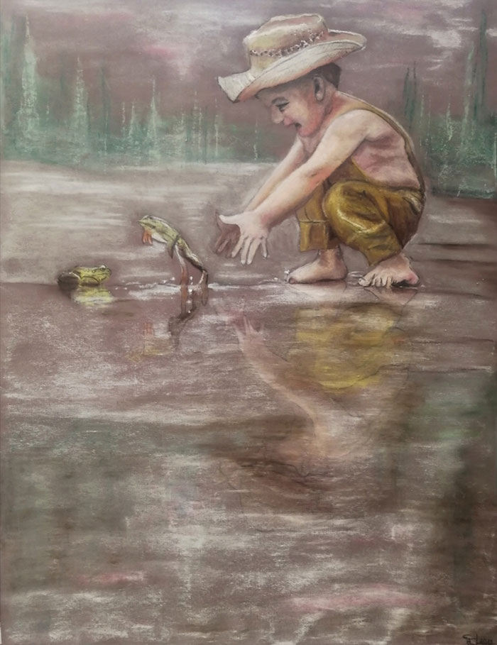 Who let the frogs out, 60x45 