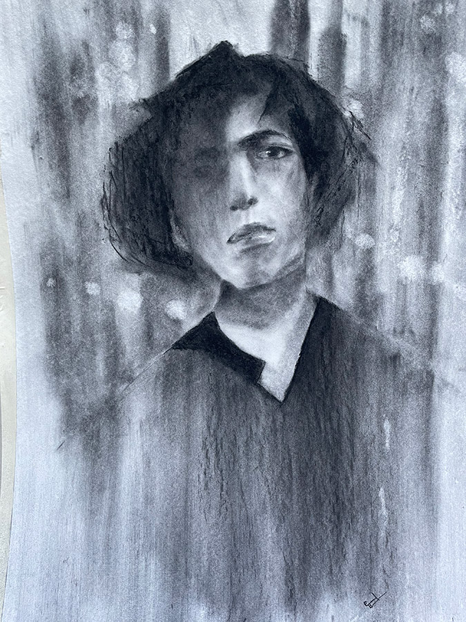 Solitudo (charcoal), 70x90
