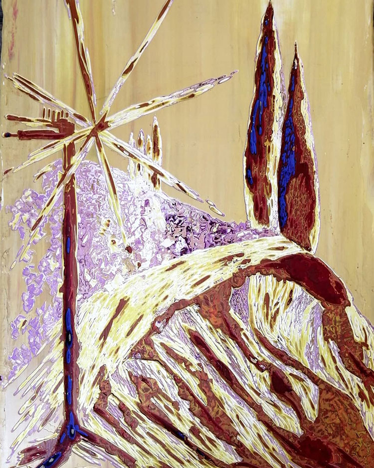 In the splendor of the vineyard (acryl carving), 40x60